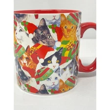 Christmas Cats Coffee Mug Jingle and Joy 18oz Large Cozy Cat Lady