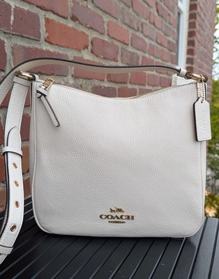 Coach White Pebble Leather Crossbody/ Shoulder  Bag Gold Hardware