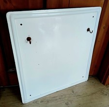 Alt Emaille Spritzschutz Rückwand  Küche Herd Weiss Shabby Email 55 x 59 TOP