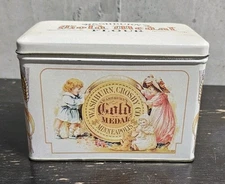 Vtg Washburn's Gold Medal Flour Recipe Tin Box Farmhouse Rustic