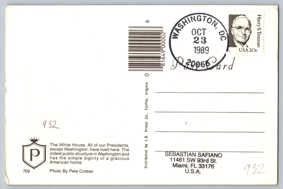 #932 Roosevelt & White House Maxi Card - Image 2 of 2