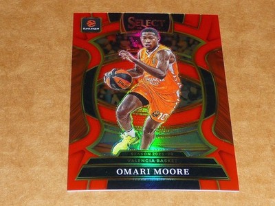2025/26 Panini Select EUROLEAGUE OMARI MOORE RED PRIZM 42/199 #96