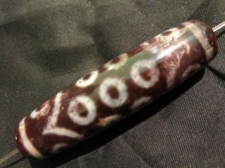 Lovely Rare Tibetan Natural Old Agate Dzi 21Eyed 16mmx58mm Bead SS091