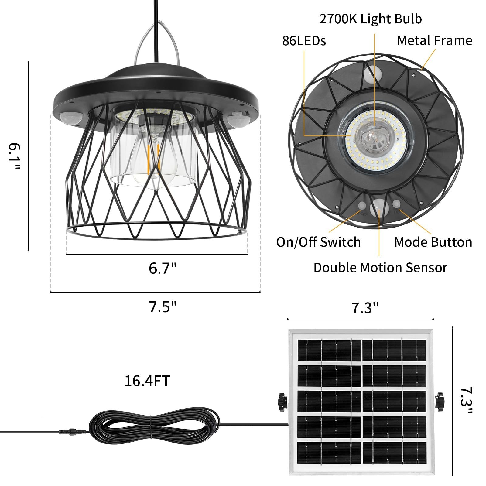 Shed Light Solar Powered, 2 Motion Sensor Lights Outdoor with Remote, Unique ...