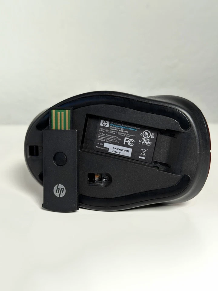 正品惠普无线鼠标 红色 带 USB 接收器 开箱 — 第 4/4 张图片