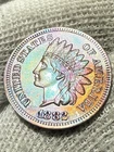 COPPER COIN! UNC++ 1882 INDIAN HEAD CENT PENNY FULL LIBERTY & 4DIAMONDS  Toned