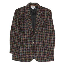 FUNDAMENTAL THINGS Womens Multi Colour Checked Jacket UK 8 Polyester Blend