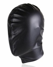 FULL FACE MASK LEATHER HOOD STYLE BDSM GAMES FETISH COUPLE