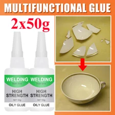 2x50g Uniglue Universal Super Glue Welding High-Strength Oily Glue Mighty Insta