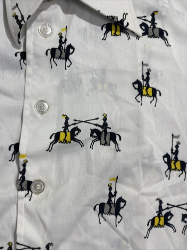 Gino Paoli pattern Men Shirt Size Large 100% Arnel Short Sleeve - Picture 3 of 5