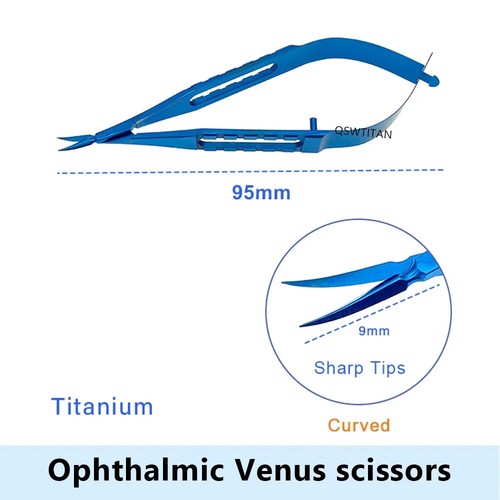 Micro Scissors Venus Scissors 9.5cm Ophthalmic Eye Surgery Instruments Titanium - Picture 15 of 19