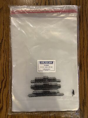 Uline S-18055 Resealable Suffocation Warning Poly Bags - 1.5 Mil, 9 x12'' Qty 100