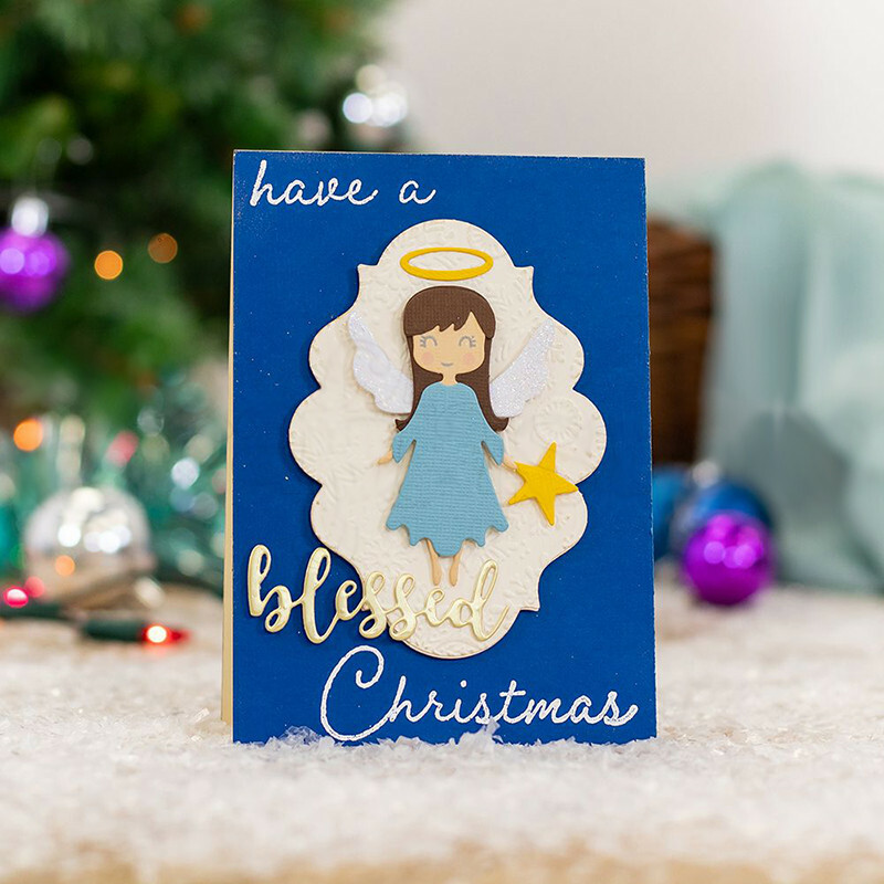 Stanzschablone Ángel en luna boda Oster cumpleaños de navidad mapa álbum