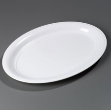 3-Carlisle 4384002 Designer Displayware Melamine Wide Rim Oval Platter 21" x 15”