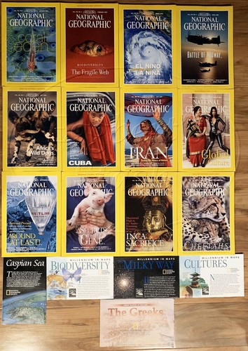 National Geographic All 1999 issues (Jan to Dec) complete year with maps - Imagen 1 de 3