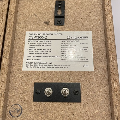 Pioneer 3 Speaker System CS-X380-Q & CS-C180-Q Bookshelf Speakers Set Wood Grain - Picture 3 of 4