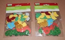 Christmas Foam Stickers 2 pks Creatology 130 total pcs of Glitter Ornaments 92J