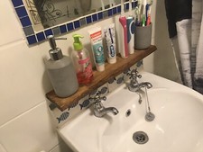 Wooden Slimline Bathroom Shelving Floating Effect Small Shelf