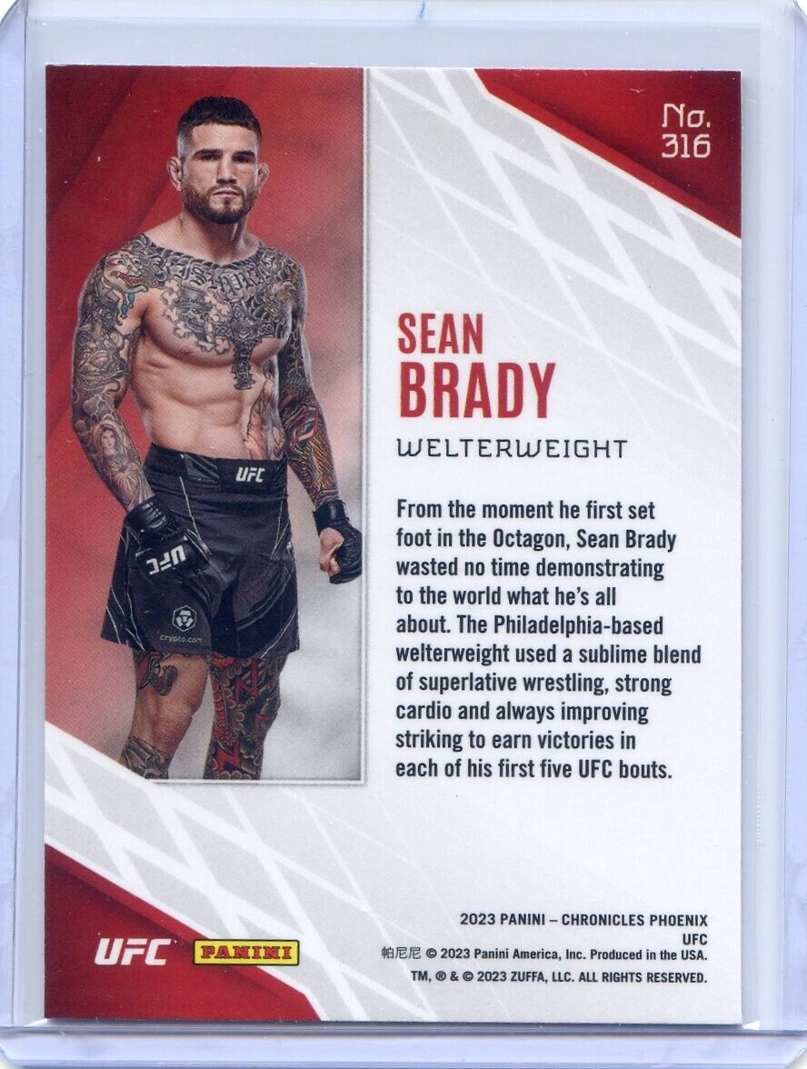 2023 Panini Chronicles UFC Phoenix NO. 316 Sean Brady 2023 Panini Chronicles UFC Phoenix NO. 316 Sean Brady