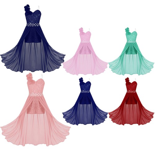 Flower Girl Sequins Dress Princess Party Wedding Bridesmaid Dresses Prom Gown - Picture 2 of 58