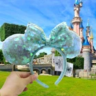 Disney‘Parks Iridescent Little Mermaid Ariel Minnie Green Ears Headband US SHIP