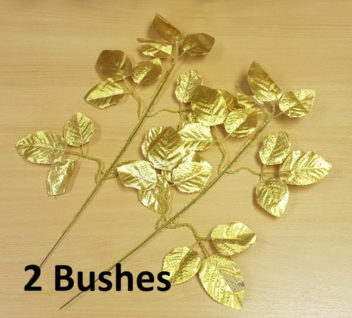 Artificial Ivy Leaves Greenery Leaf Fern Foliage Plant Vine Flower Gold Silver - Picture 20 of 24