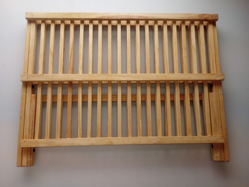 Wooden 2 Tier Dish Drying Rack Collapsible Dish Drainer, Dish Holder for Kitchen - Picture 5 of 5