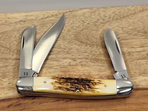 1978 CASE XX (#5347 HP SSP) 3 BLD/GORGEOUS STAG "STOCKMAN" POCKET KNIFE- MINTY - Picture 2 of 7