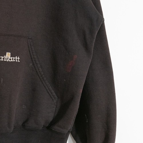 Vintage 90s Carhartt Workwear Hoodie Mens Medium - Sunfaded Distressed Boxy Fit - Picture 4 of 10