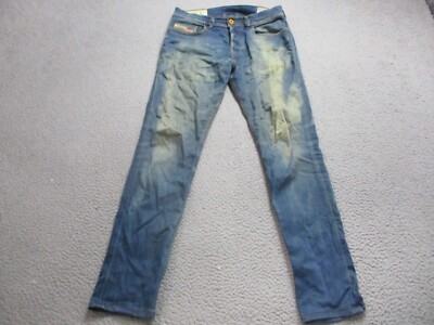 Diesel Jeans Mens 28 32 Gray Denim Tepphar Slim Carrot Stretch