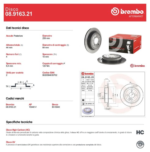 Kit Dischi e Pastiglie Posteriori Brembo Mini (R50,R53,R56) - Bild 4 von 6