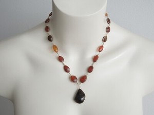 Authentic Natural Amber Necklace Pendant Gold Plated Honey Cognac 13.4 G/47 Cm