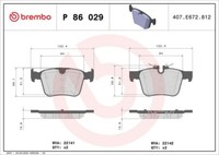 Brembo P 86 029 Bremsbelagsatz, Scheibenbremse