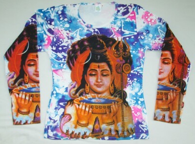 FL54M SHIVA Hindu Karma Religion DJ Tattoo Ink Party Designer Langarm T-SHIRT M