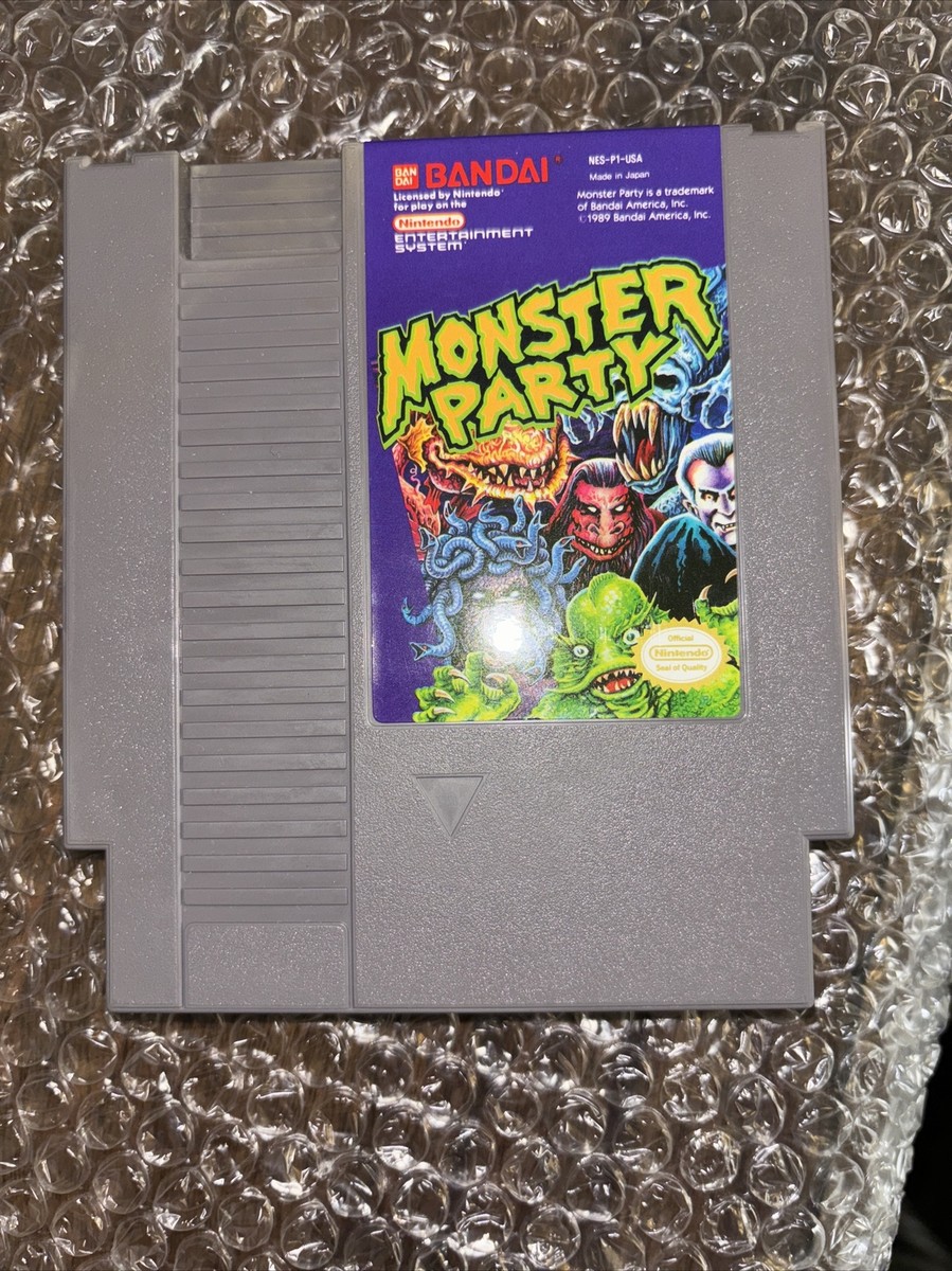 Nintendo Switch ゲームセット Monster Party (Nintendo NES, 1989) Cart And Booklet Only No Box