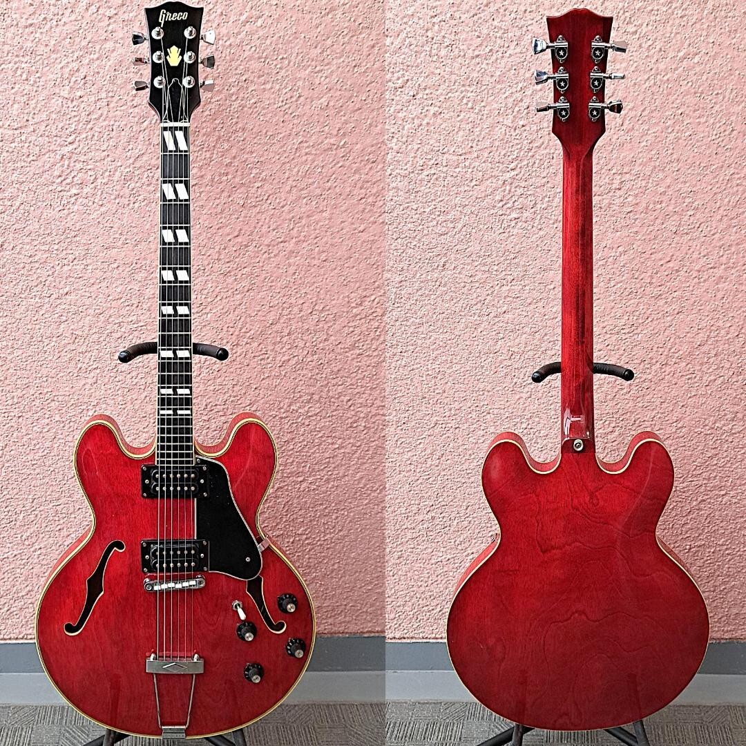 Greco SA-550 Cherry Red Full Hollow Body Electric Guitar