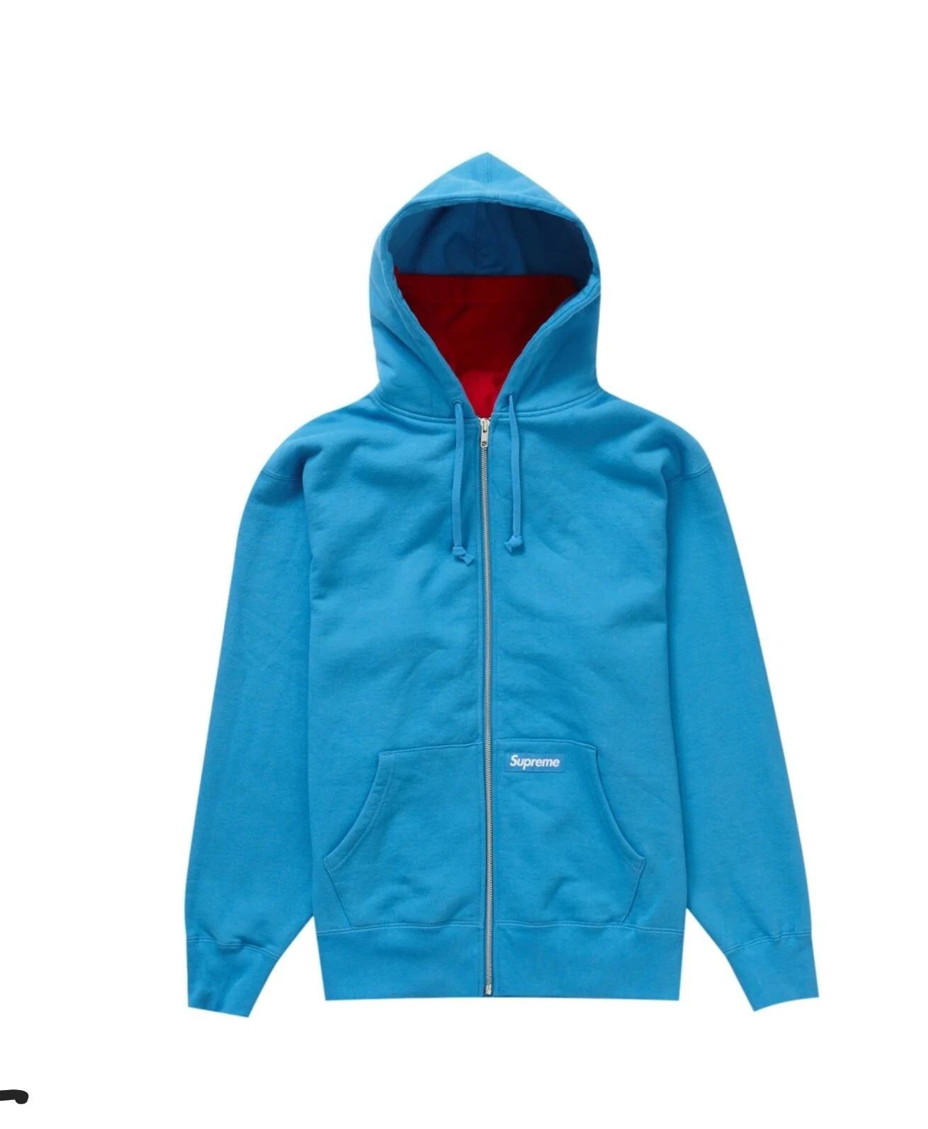 Sweat à capuche masque zippé logo boîte bleue suprême XXL BNneuf avec étiquettes AUTHENTIQUE 