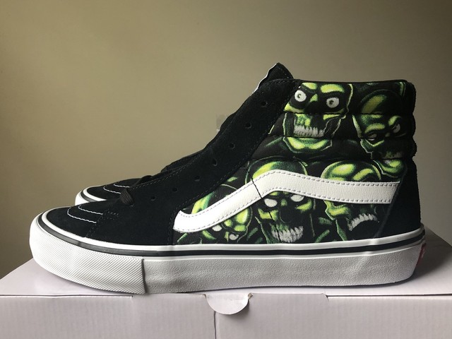 Supreme X VANS Sk8-hi Skull Pile Glow 