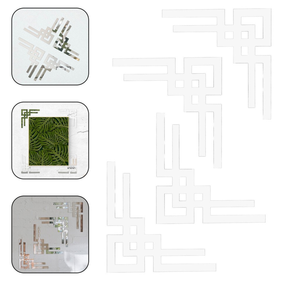 8 pcs DIY Acrylic Mirror Wall Decal Stickers Mirror Wall Stickers