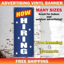 NOW HIRING Advertising Banner Vinyl Mesh Sign job service employees help wanted