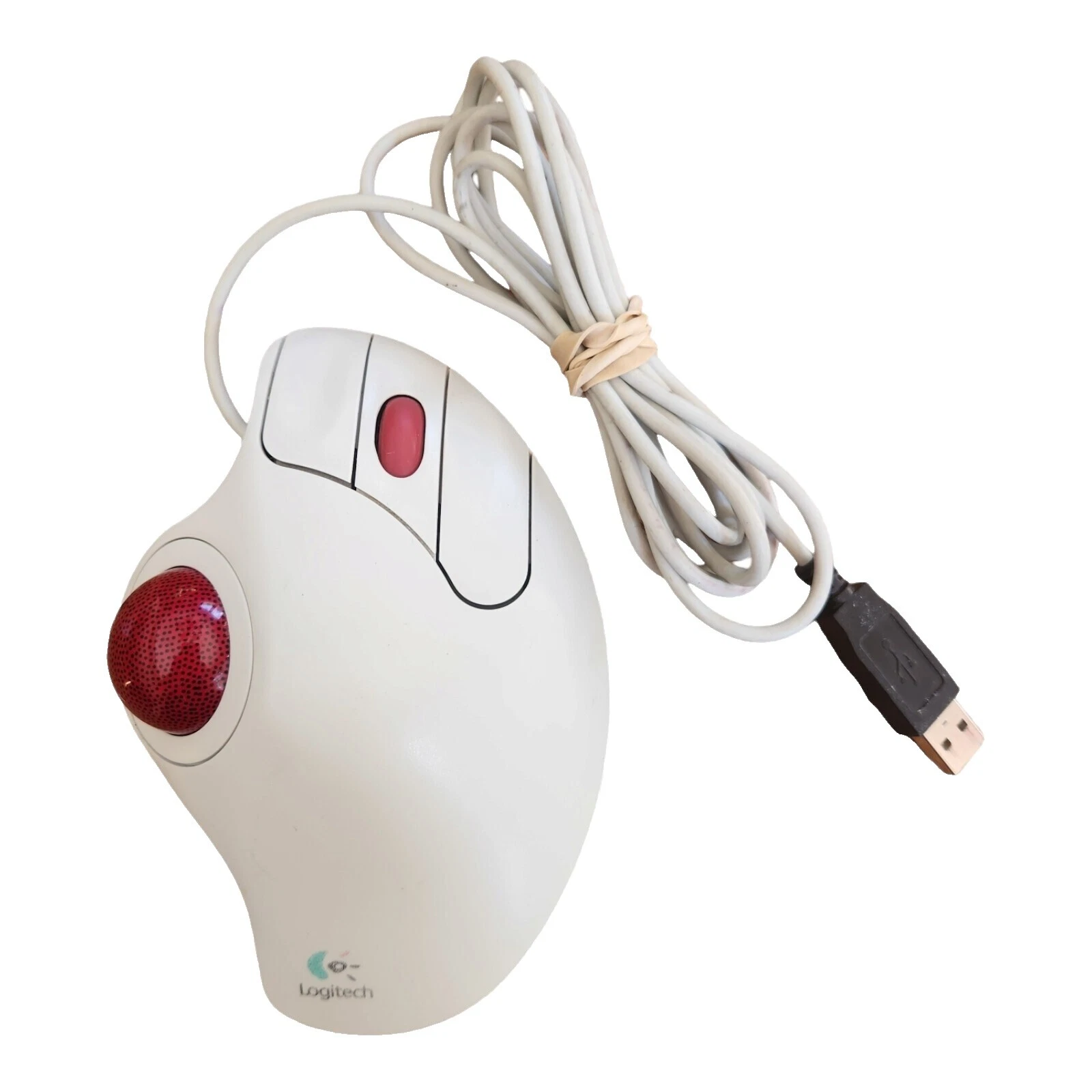Computadora blanco Logitech trackballs