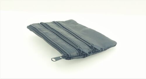 Mens & Ladies | SMALL Soft Real Leather Coin Purse Coin Case Pouch | Four Zips - Picture 2 of 3