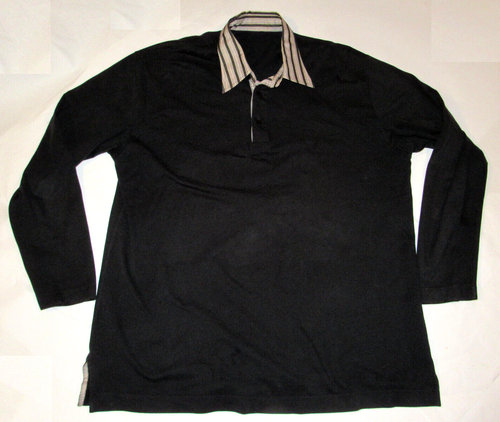 2 USED MEN'S STEFANO RICCI LONG SLEEVE POLO SHIRTS! BLACK/BLUE/MADE IN ITALY 46 - Picture 4 of 17