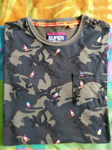 Superdry Premium Goods Camouflage Ice Pops Pocket Short Sleeve Shirt Small