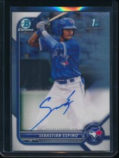 SEBASTIAN ESPINO AUTO 1st 2022 Bowman Chrome Prospects Autograph Rookie Card RC