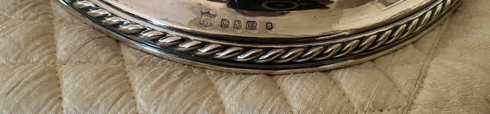 Антикварная серебряная мясная купольная колокольня E I Kington & Co. с монограммой «B»? Marks вкл. S - Изображение 3 из 4