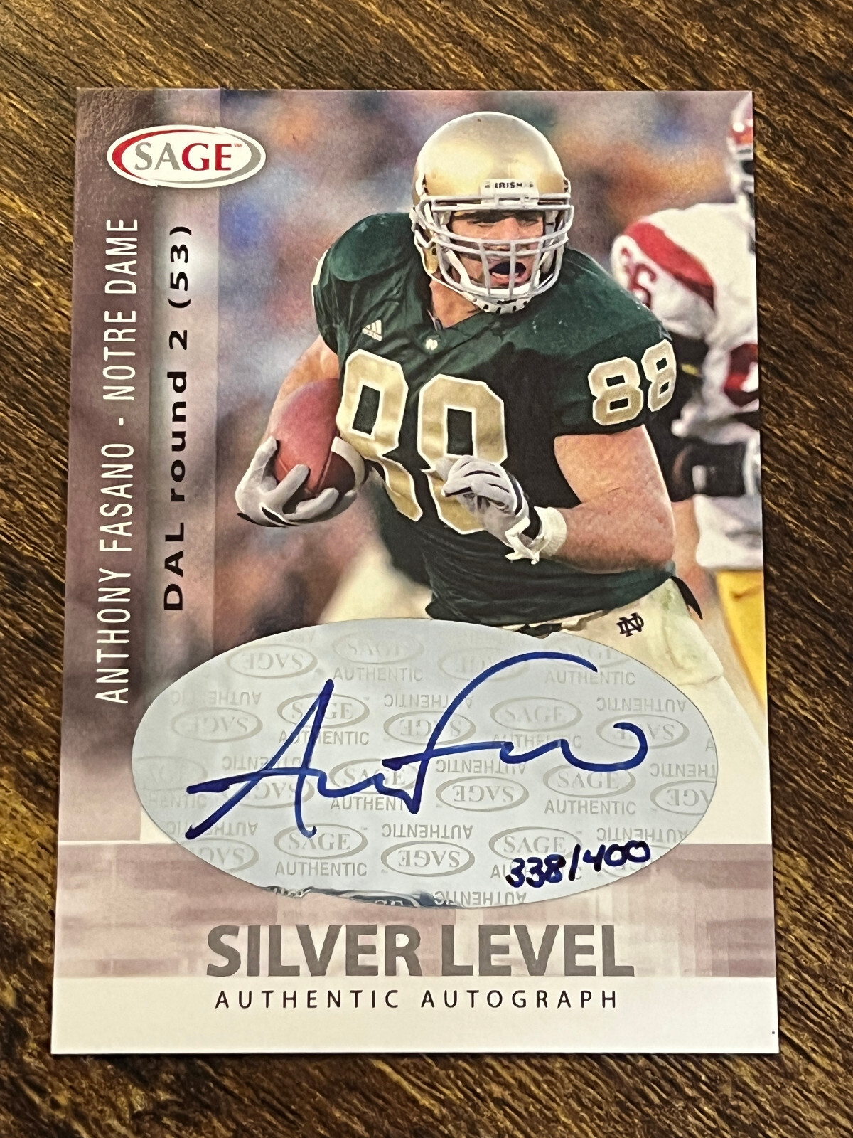 Anthony Fasano SA-GE Autographs #A16 Silver