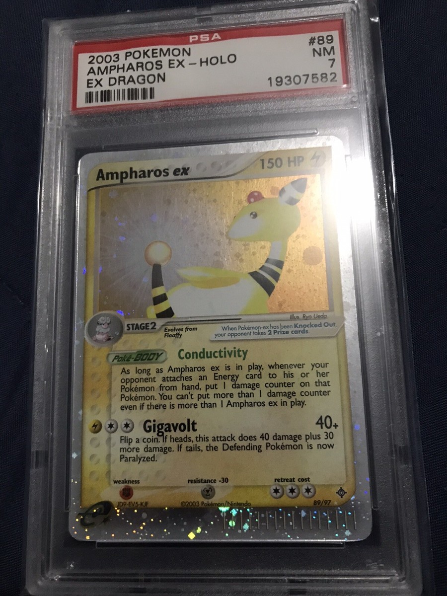 Pokemon Ampharos ex 89/97 Holo Rare EX Dragon PSA 7 NM Near Pokemon Ampharos ex 89/97 Holo Rare EX Dragon PSA 7 NM Near