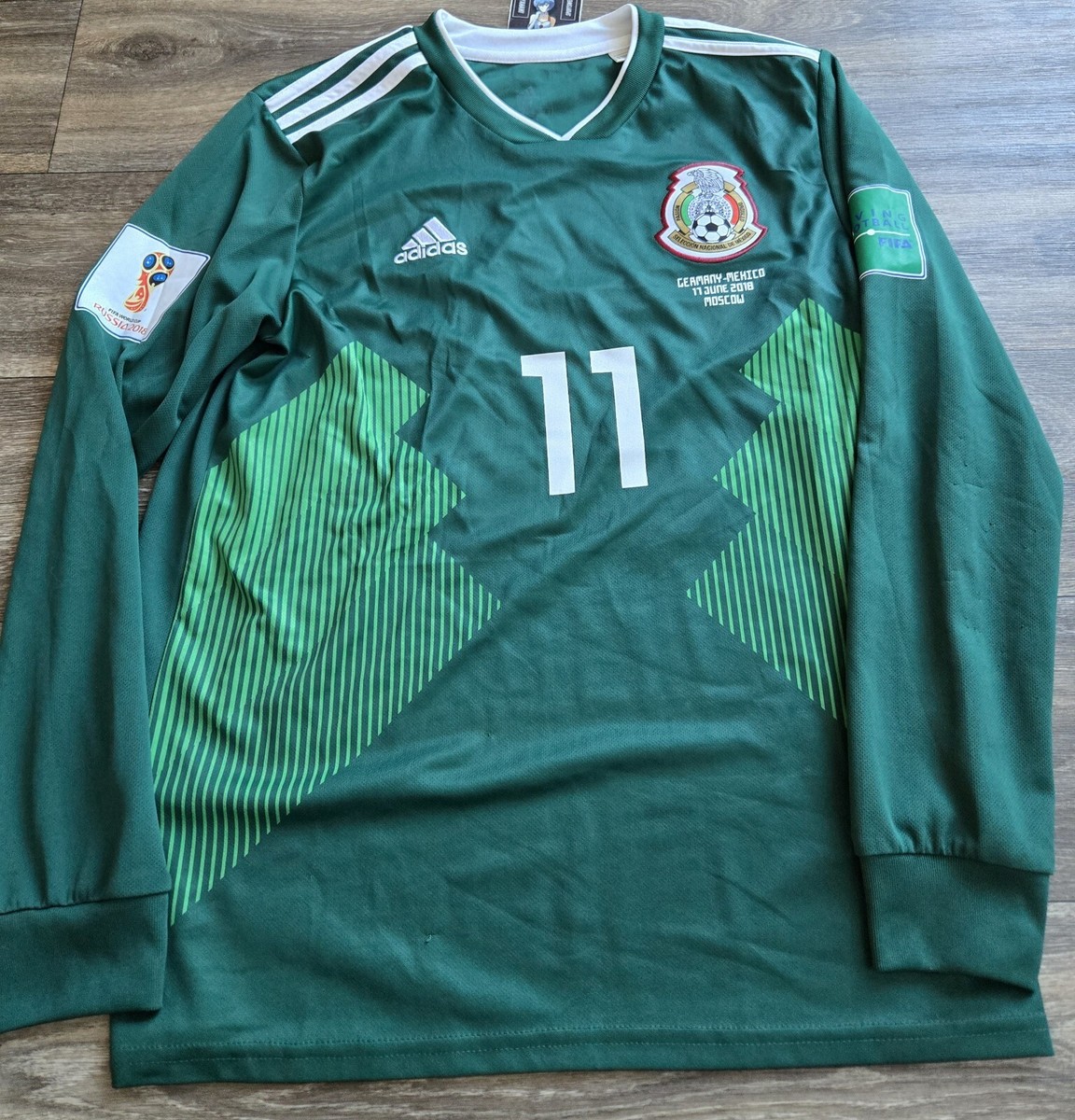 Adidas Mexico Seleccion World Cup 2018 Carlos Vela LS Futbol Jersey Sz  Medium