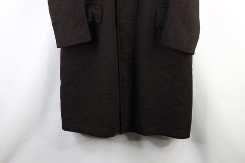 Vintage 50s Bespoke Mens 40R Wool Herringbone Topcoat Overcoat Jacket Brown USA - Picture 4 of 15